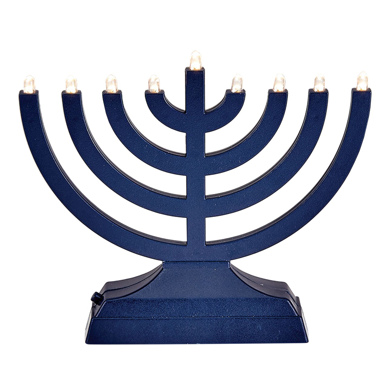 Rite Lite 6" Matte Navy Blue LED Battery Operated Hanukkah Menorah